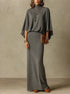 Women's Batwing Knit Skirt Set