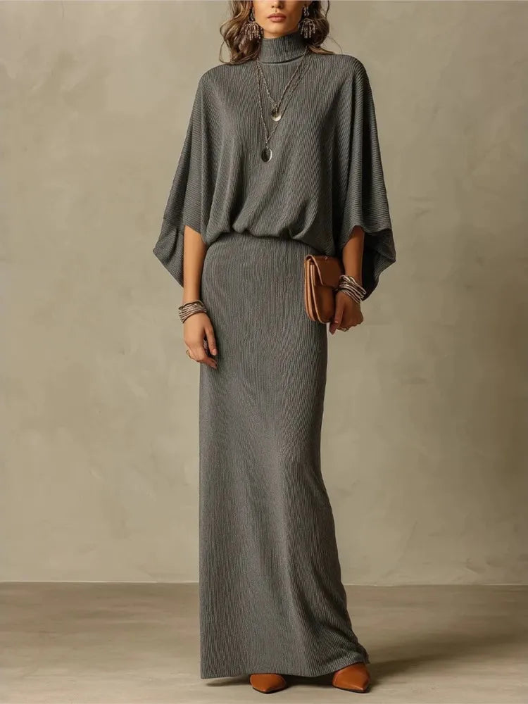 Women's Batwing Knit Skirt Set