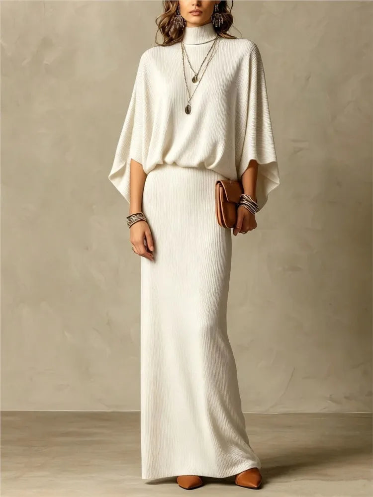 Women's Batwing Knit Skirt Set