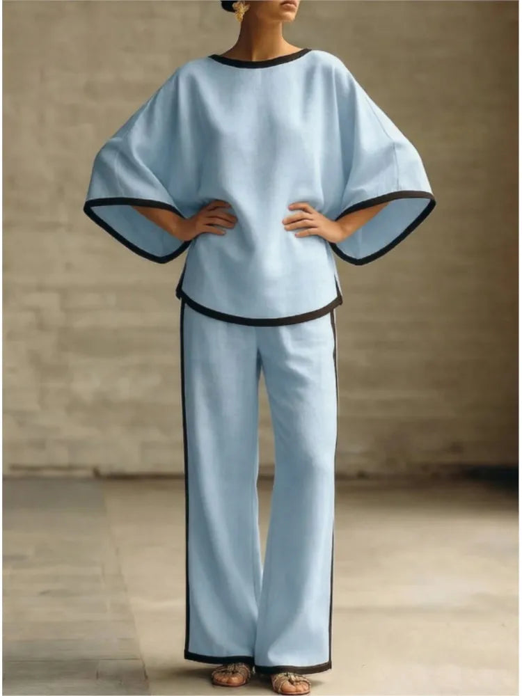 Women's Batwing Linen Two Piece