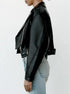 Women's Short Belted Biker Jacket