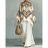 Women's Printed Wide Leg Two Piece