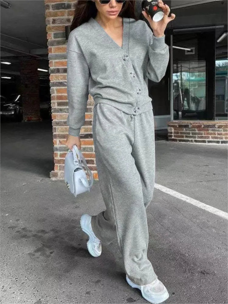 Women's V Neck Knit Two Piece