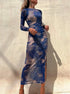 Women's Long Sleeve Mesh Midi