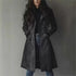 Women's Slim Long Faux Suede Coat
