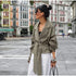 Women's Wide Shoulder Cropped Trench