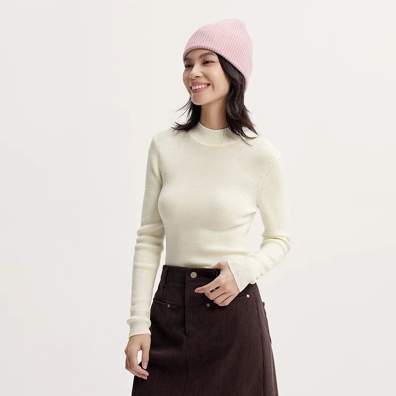 Women's Semi High Neck Wool Knit