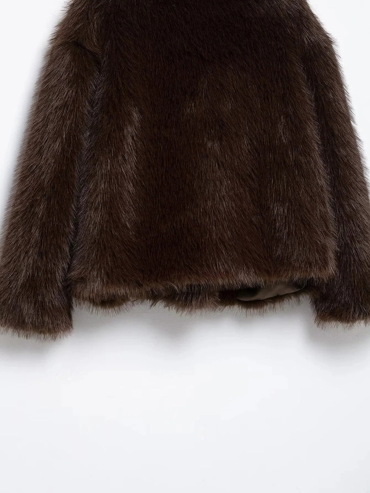 Women's Turn Down Collar Fur Jacket