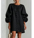 Women's Lantern Sleeve Linen Mini