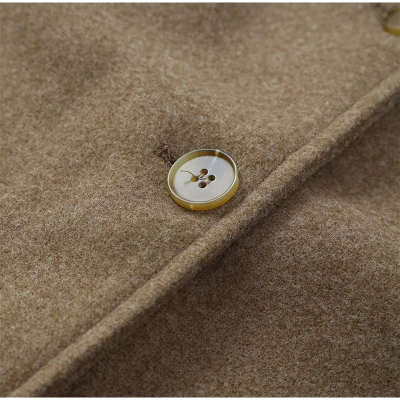 Women's Pleated Lapel Wool Jacket