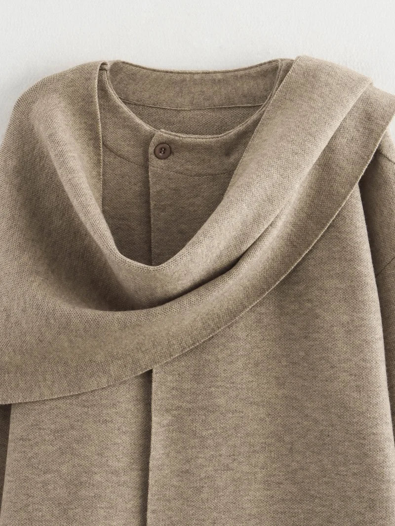 Women's Asymmetric Scarf Winter Parka