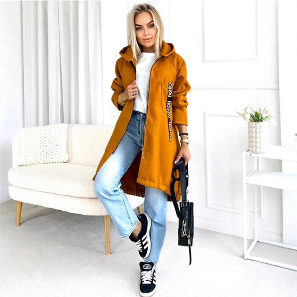 Women's Extra Long Fleece Zip Coat