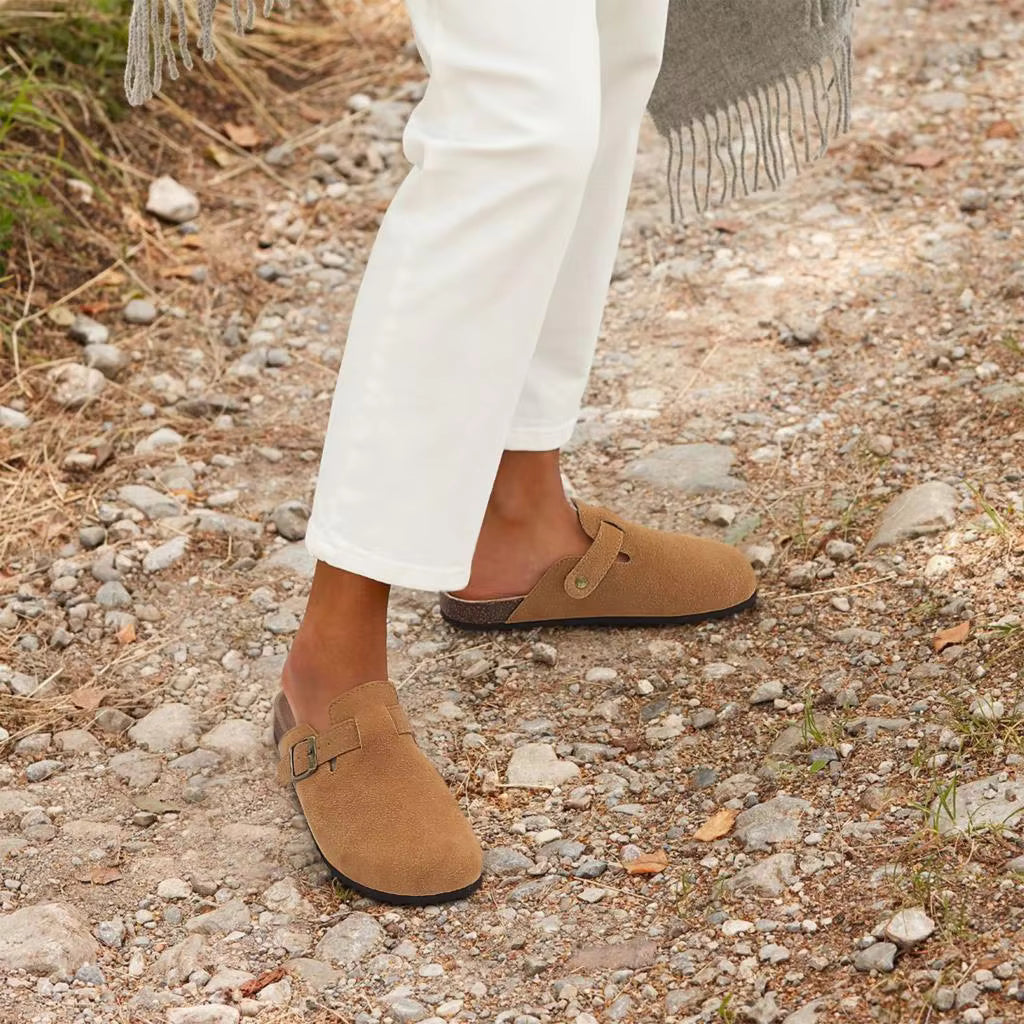 Men's Supportive Cork Clogs – Suede Buckle