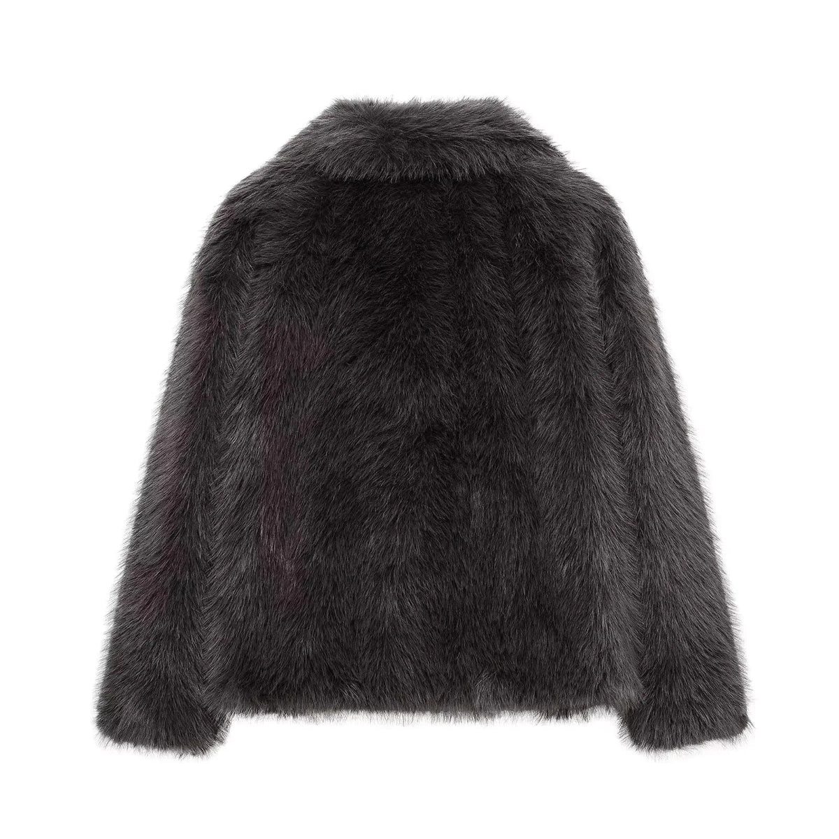 Women's Turn Down Collar Fur Jacket