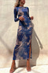 Women's Long Sleeve Mesh Midi