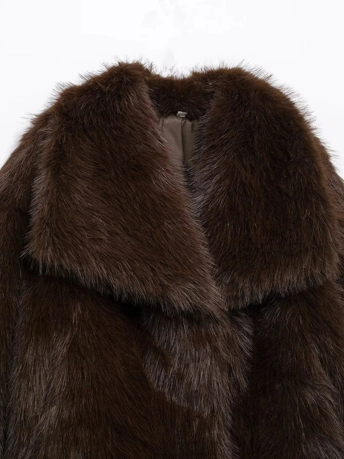 Women's Turn Down Collar Fur Jacket