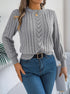 Women's Round Neck Openwork Knit
