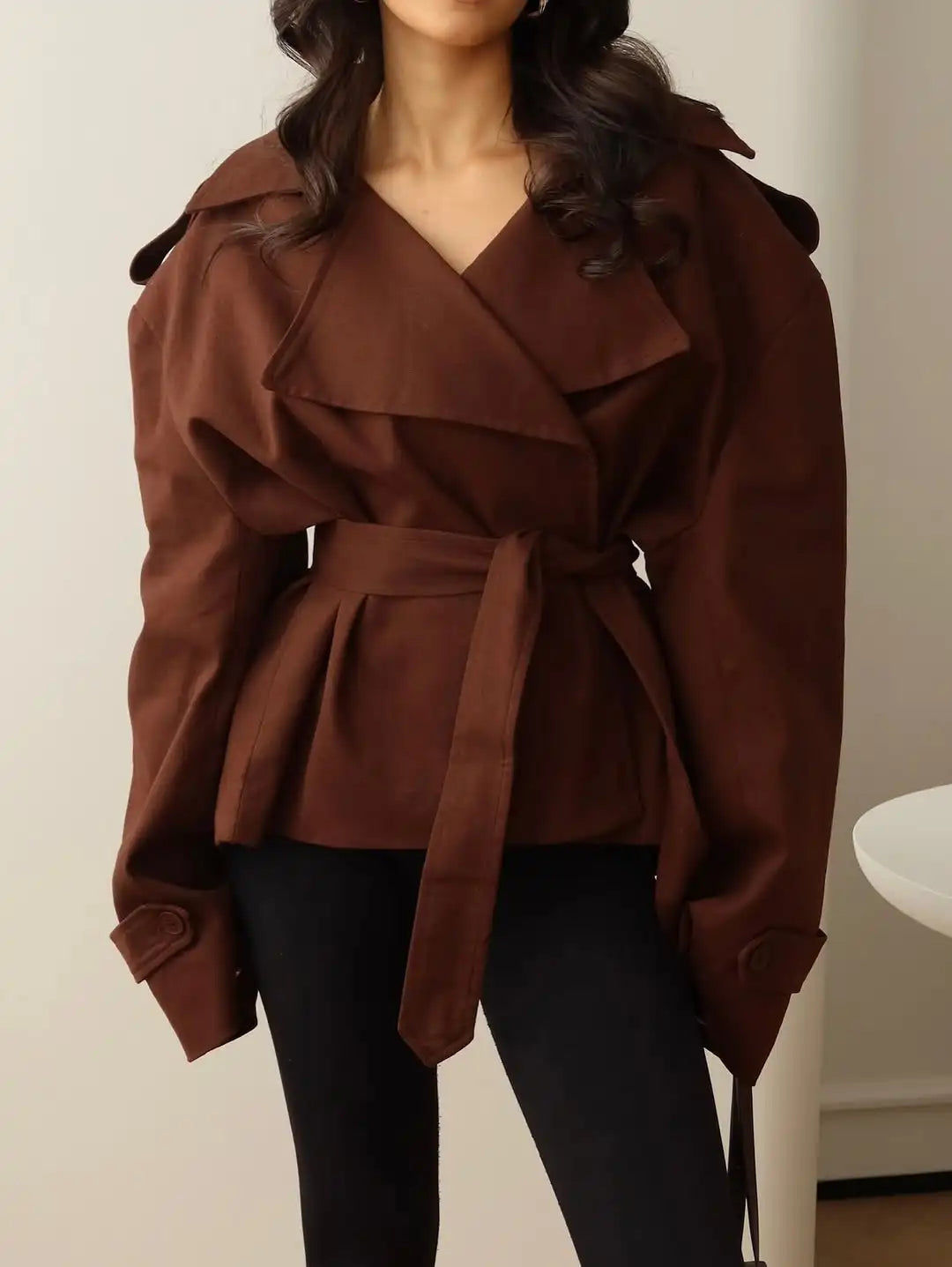 Women's Short Jacket with Lace Up Detail