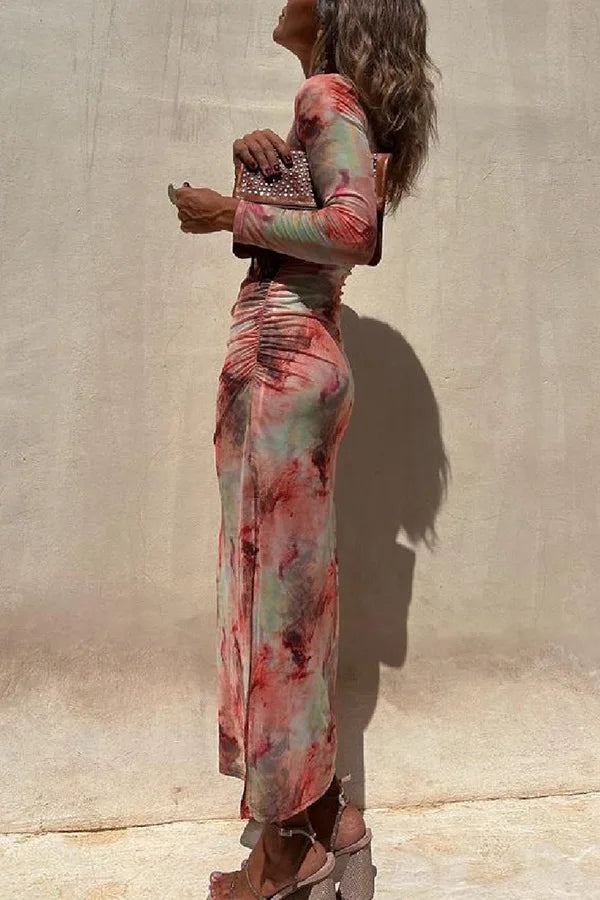 Women's Long Sleeve Mesh Midi