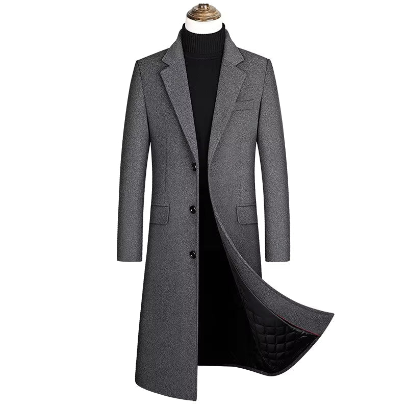 Men's Full Length Wool Dress Coat