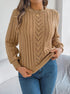 Women's Round Neck Openwork Knit