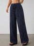 Women's Wide Leg Striped Trousers