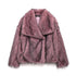 Women's Turn Down Collar Fur Jacket
