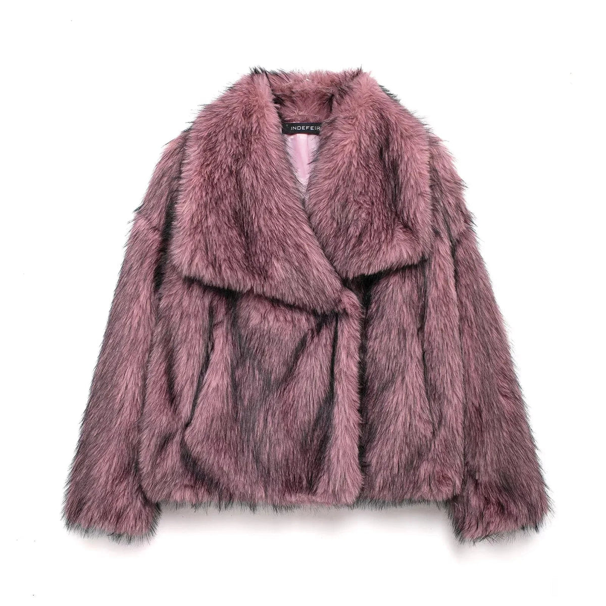 Women's Turn Down Collar Fur Jacket