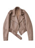 Women's Short Belted Biker Jacket