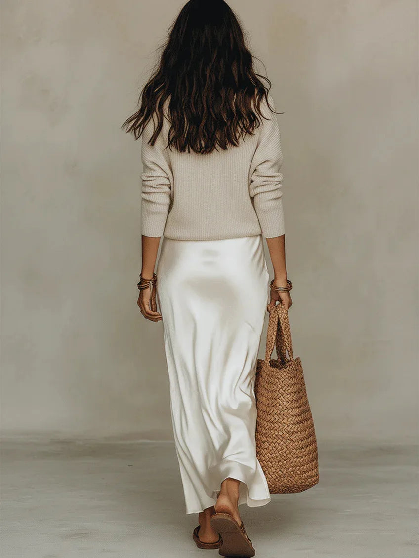 Women's Slip Skirt and Knit Two Piece