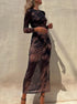 Women's Long Sleeve Mesh Midi