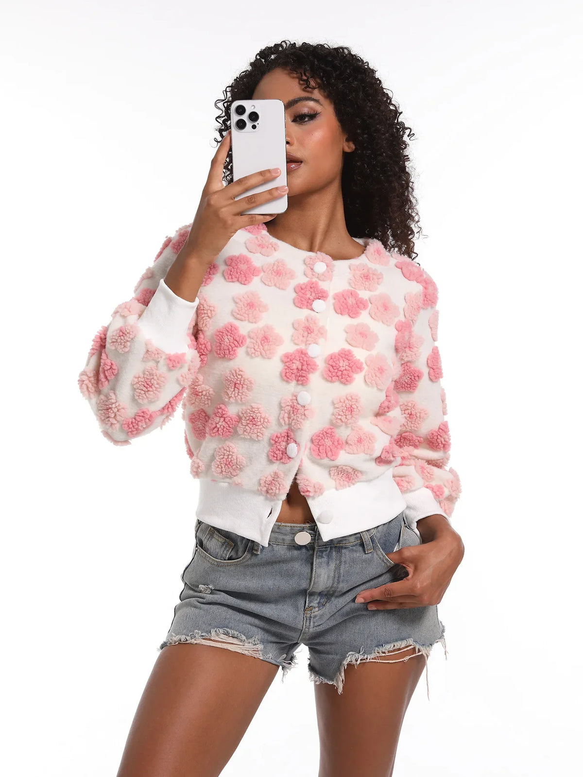 Women's Extra Short Jacquard Jacket
