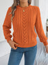 Women's Round Neck Openwork Knit