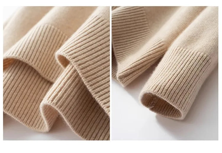 Women's High Neck Cashmere Blend Knit