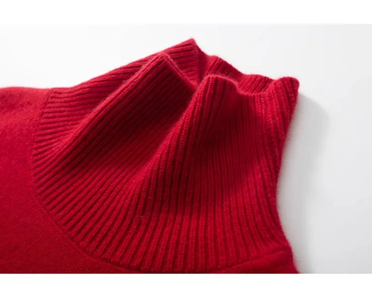 Women's High Neck Cashmere Blend Knit