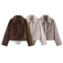 Women's Loose Lapel Jacket in Brown