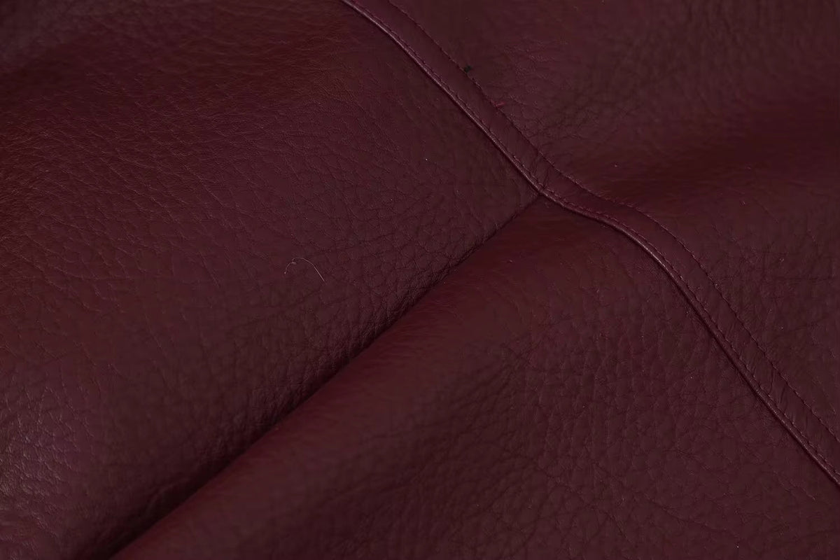 Women's Oversized Fur Collar Jacket — Wine Red