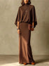 Women's Batwing Knit Skirt Set