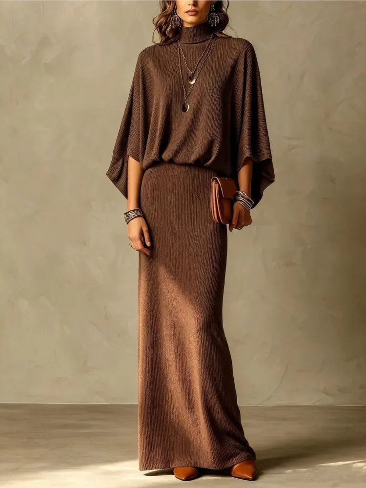 Women's Batwing Knit Skirt Set