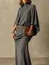 Women's Batwing Knit Skirt Set