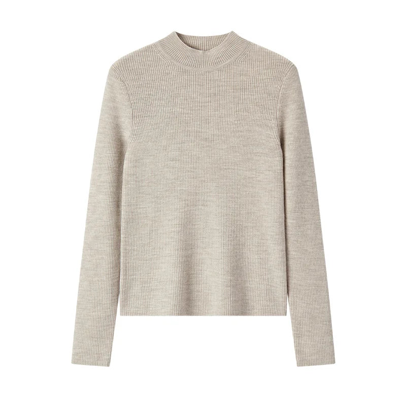 Women's Semi High Neck Wool Knit