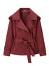 Women's Short Jacket with Lace Up Detail