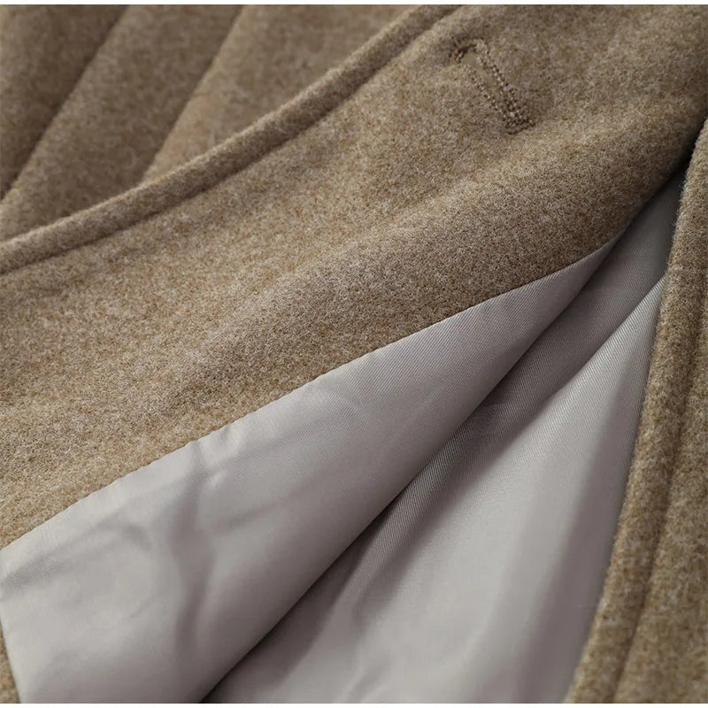 Women's Pleated Lapel Wool Jacket