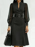 Women's Tulle Sleeved Denim Midi