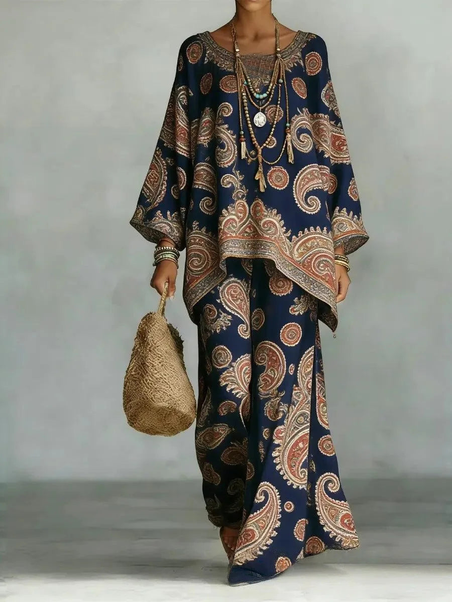 Women's Printed Wide Leg Two Piece