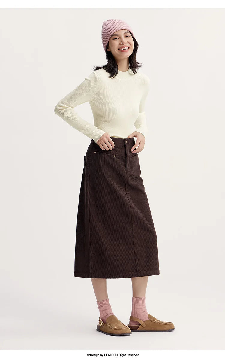 Women's Semi High Neck Wool Knit