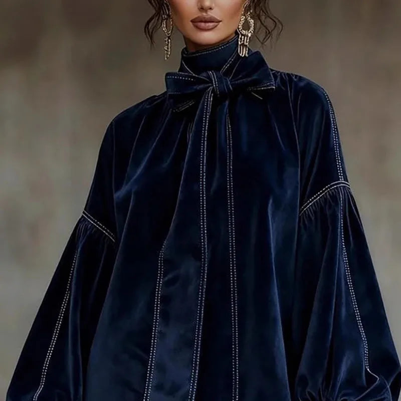 Women's Turtleneck Velvet Mini