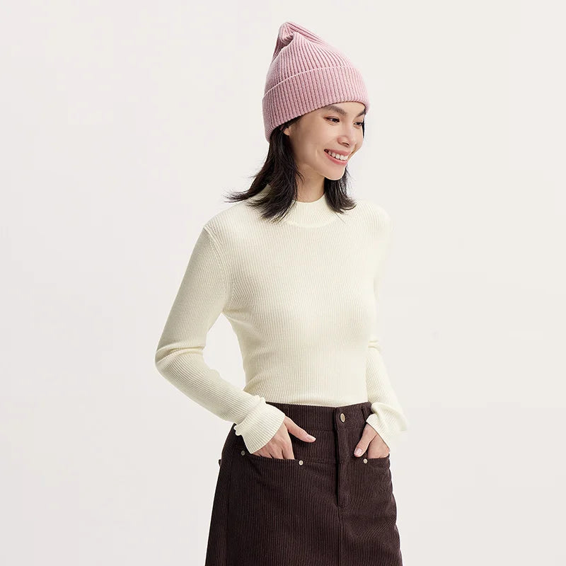Women's Semi High Neck Wool Knit