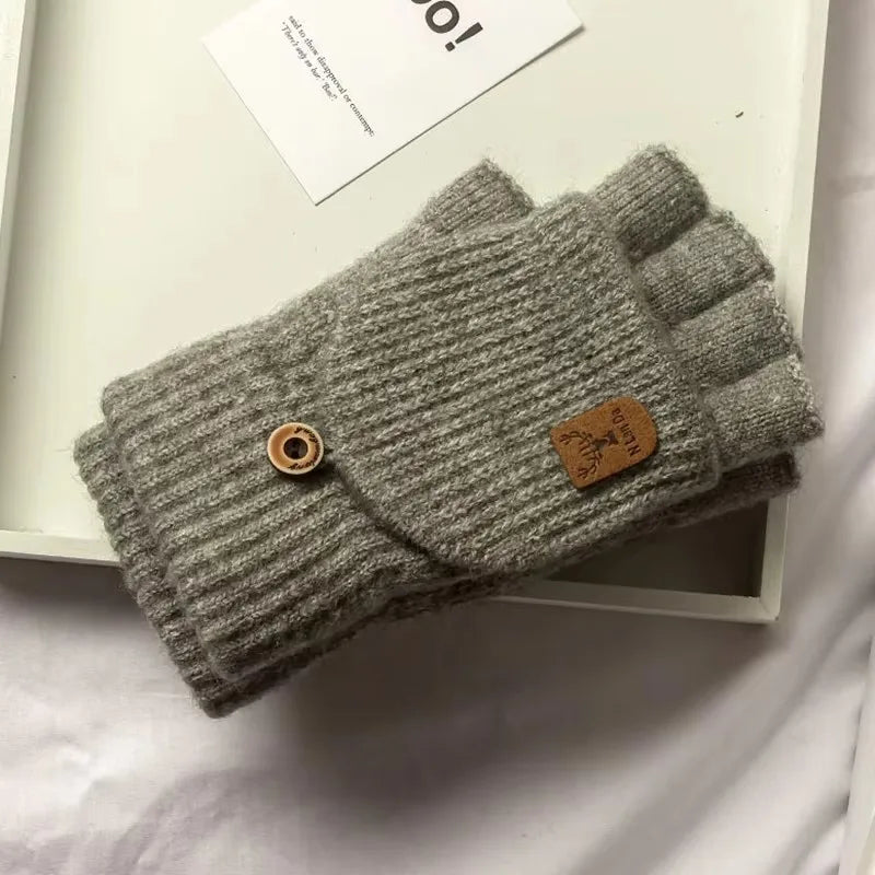 Women's Open Finger Knit Gloves