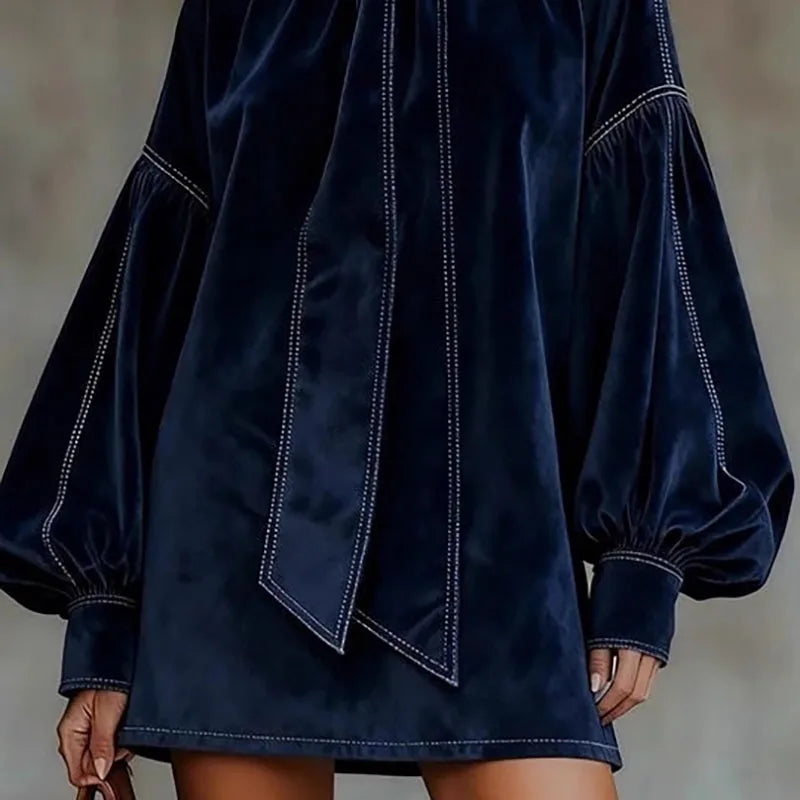 Women's Turtleneck Velvet Mini